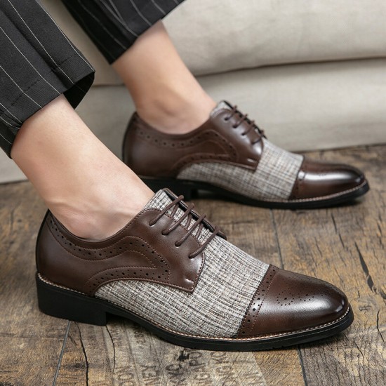 Men Stylish Brogue Cap Toe Derby Shoes Lace Business Formal Dress Shoes Men Stylish Brogue Cap Toe Derby Shoes Lace Business Formal Dress Shoes