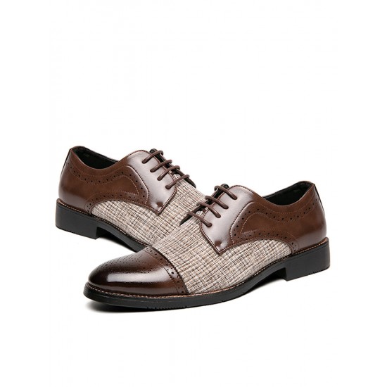 Men Stylish Brogue Cap Toe Derby Shoes Lace Business Formal Dress Shoes Men Stylish Brogue Cap Toe Derby Shoes Lace Business Formal Dress Shoes