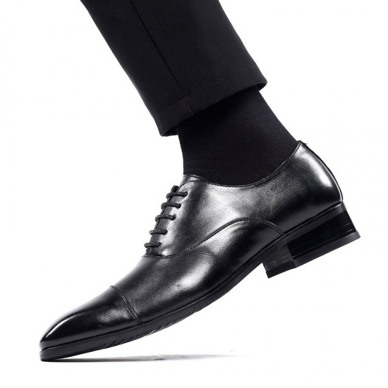 Men Microfiber Leather Non Slip Cap Toe Business Formal Dress Shoes Men Microfiber Leather Non Slip Cap Toe Business Formal Dress Shoes