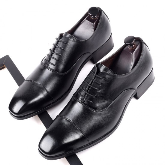 Men Microfiber Leather Non Slip Cap Toe Business Formal Dress Shoes Men Microfiber Leather Non Slip Cap Toe Business Formal Dress Shoes