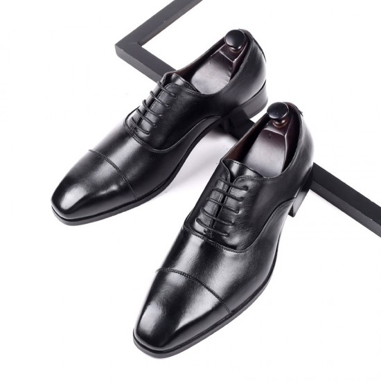 Men Microfiber Leather Non Slip Cap Toe Business Formal Dress Shoes Men Microfiber Leather Non Slip Cap Toe Business Formal Dress Shoes