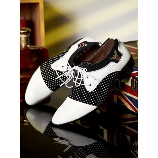 Men Vintage Color Blocking Pointed Toe Business Casual Dress Shoes Men Vintage Color Blocking Pointed Toe Business Casual Dress Shoes