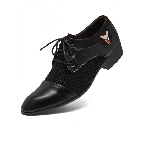 Men Vintage Color Blocking Pointed Toe Business Casual Dress Shoes Men Vintage Color Blocking Pointed Toe Business Casual Dress Shoes