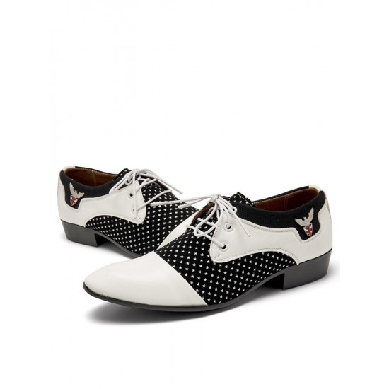 Men Vintage Color Blocking Pointed Toe Business Casual Dress Shoes Men Vintage Color Blocking Pointed Toe Business Casual Dress Shoes