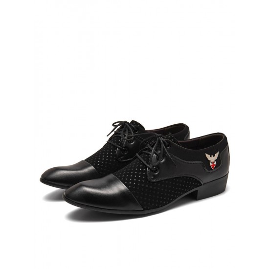 Men Vintage Color Blocking Pointed Toe Business Casual Dress Shoes Men Vintage Color Blocking Pointed Toe Business Casual Dress Shoes