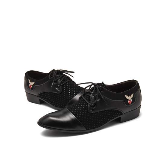 Men Vintage Color Blocking Pointed Toe Business Casual Dress Shoes Men Vintage Color Blocking Pointed Toe Business Casual Dress Shoes