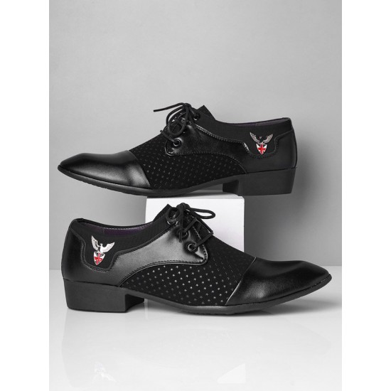 Men Vintage Color Blocking Pointed Toe Business Casual Dress Shoes Men Vintage Color Blocking Pointed Toe Business Casual Dress Shoes