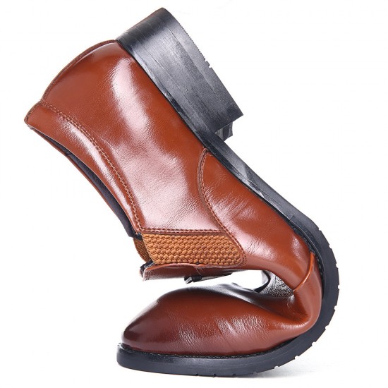 Men Leather Splicing Non-slip Soft Sole Slip On Business Formal Shoes Men Leather Splicing Non-slip Soft Sole Slip On Business Formal Shoes