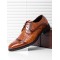Men Vintage Brogue Derby Shoes Lace Up Business Dress Shoes