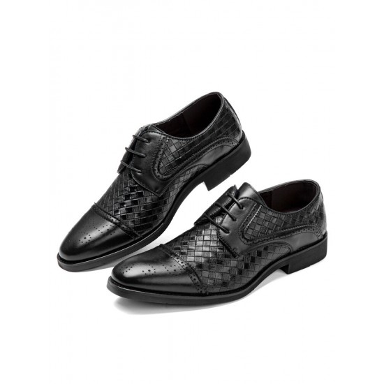 Men Vintage Brogue Derby Shoes Lace Up Business Dress Shoes Men Vintage Brogue Derby Shoes Lace Up Business Dress Shoes