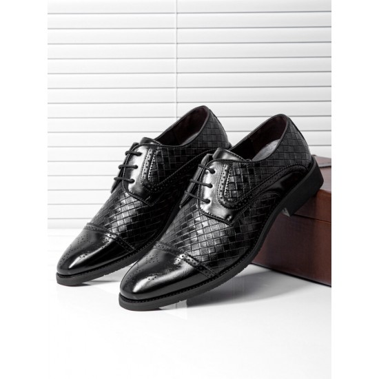 Men Vintage Brogue Derby Shoes Lace Up Business Dress Shoes Men Vintage Brogue Derby Shoes Lace Up Business Dress Shoes