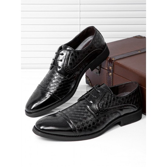 Men Vintage Brogue Derby Shoes Lace Up Business Dress Shoes Men Vintage Brogue Derby Shoes Lace Up Business Dress Shoes