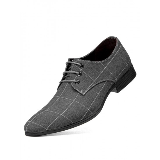 Men Pointed Toe Canvas Business Casual Dress Shoes Men Pointed Toe Canvas Business Casual Dress Shoes