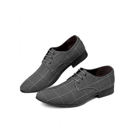 Men Pointed Toe Canvas Business Casual Dress Shoes Men Pointed Toe Canvas Business Casual Dress Shoes