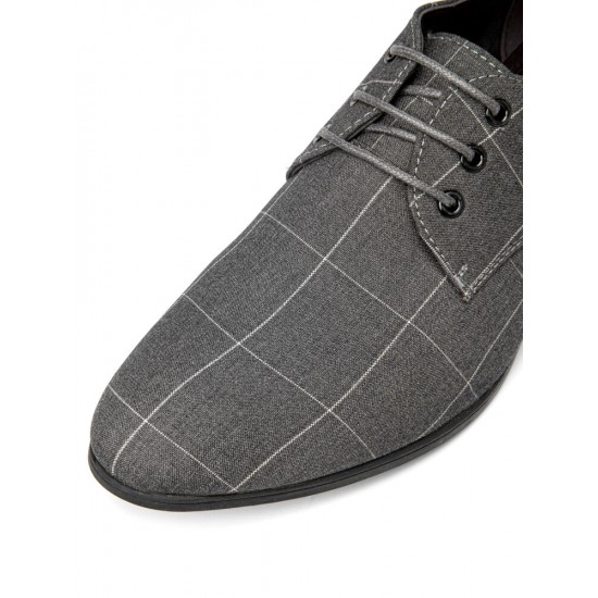 Men Pointed Toe Canvas Business Casual Dress Shoes Men Pointed Toe Canvas Business Casual Dress Shoes
