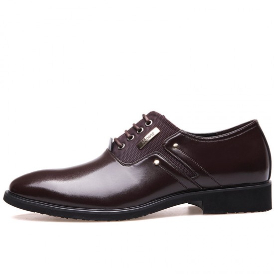 Men Stylish Leather Splicing Lace Up Business Formal Dress Shoes Men Stylish Leather Splicing Lace Up Business Formal Dress Shoes