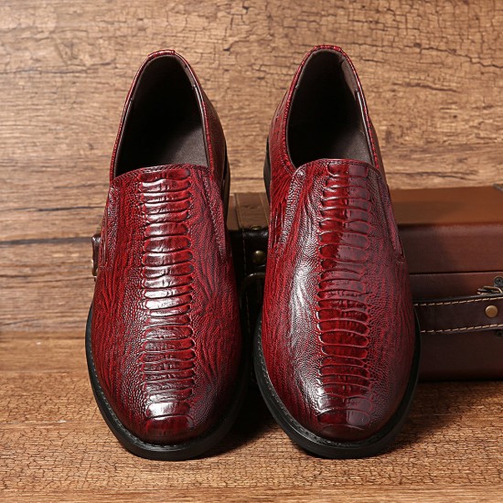 Men Stylish Crocodile Pattern Slip On Formal Dress Shoes Men Stylish Crocodile Pattern Slip On Formal Dress Shoes