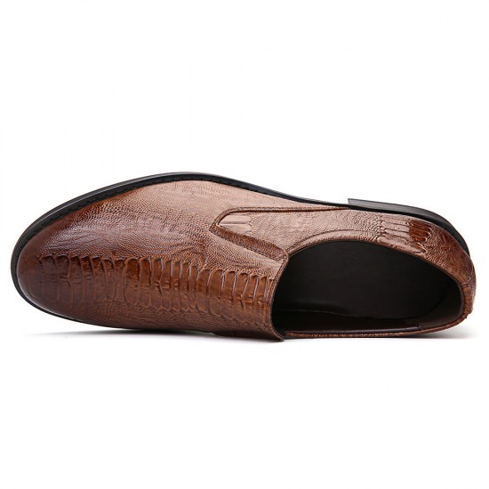 Men Stylish Crocodile Pattern Slip On Formal Dress Shoes Men Stylish Crocodile Pattern Slip On Formal Dress Shoes