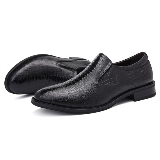 Men Stylish Crocodile Pattern Slip On Formal Dress Shoes Men Stylish Crocodile Pattern Slip On Formal Dress Shoes