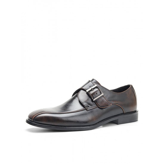 Men Vintage British Belt Buckle Monk Shoes Business Formal Dress Shoes Men Vintage British Belt Buckle Monk Shoes Business Formal Dress Shoes