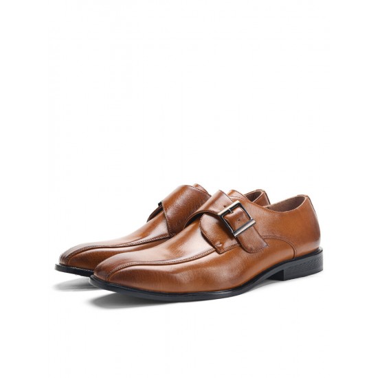 Men Vintage British Belt Buckle Monk Shoes Business Formal Dress Shoes Men Vintage British Belt Buckle Monk Shoes Business Formal Dress Shoes