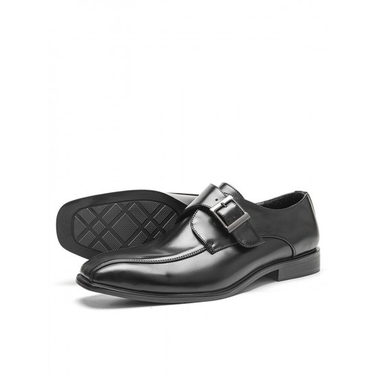 Men Vintage British Belt Buckle Monk Shoes Business Formal Dress Shoes Men Vintage British Belt Buckle Monk Shoes Business Formal Dress Shoes