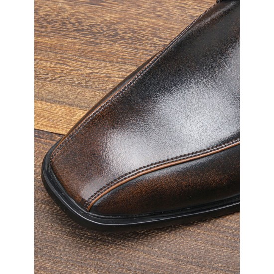 Men Vintage British Belt Buckle Monk Shoes Business Formal Dress Shoes Men Vintage British Belt Buckle Monk Shoes Business Formal Dress Shoes