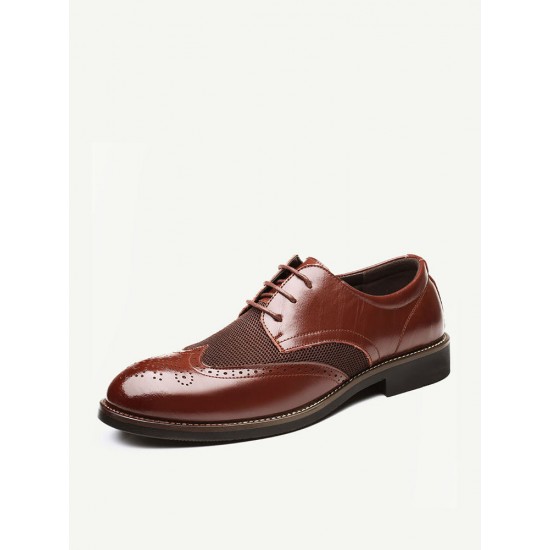 Large Size Men Brogue Carved Leather Splicing Formal Oxfords Large Size Men Brogue Carved Leather Splicing Formal Oxfords