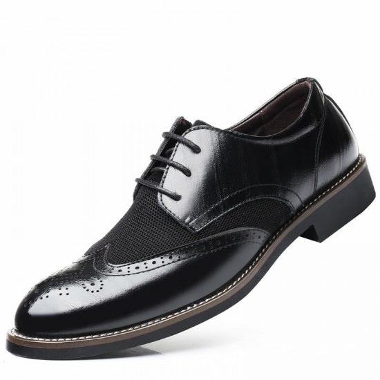 Large Size Men Brogue Carved Leather Splicing Formal Oxfords Large Size Men Brogue Carved Leather Splicing Formal Oxfords