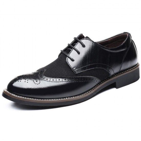 Large Size Men Brogue Carved Leather Splicing Formal Oxfords Large Size Men Brogue Carved Leather Splicing Formal Oxfords