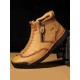 Men Double Side Zipper Hand Stitching Microfiber Leather Ankle Boots Men Double Side Zipper Hand Stitching Microfiber Leather Ankle Boots