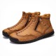Men Double Side Zipper Hand Stitching Microfiber Leather Ankle Boots Men Double Side Zipper Hand Stitching Microfiber Leather Ankle Boots