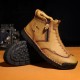 Men Double Side Zipper Hand Stitching Microfiber Leather Ankle Boots Men Double Side Zipper Hand Stitching Microfiber Leather Ankle Boots