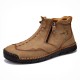 Men Double Side Zipper Hand Stitching Microfiber Leather Ankle Boots Men Double Side Zipper Hand Stitching Microfiber Leather Ankle Boots
