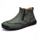 Men Double Side Zipper Hand Stitching Microfiber Leather Ankle Boots Men Double Side Zipper Hand Stitching Microfiber Leather Ankle Boots