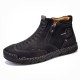Men Double Side Zipper Hand Stitching Microfiber Leather Ankle Boots Men Double Side Zipper Hand Stitching Microfiber Leather Ankle Boots