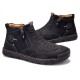Men Double Side Zipper Hand Stitching Microfiber Leather Ankle Boots Men Double Side Zipper Hand Stitching Microfiber Leather Ankle Boots