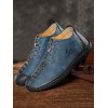 Men Rubber Cap Toe Hand Stitching Lace Up Microfiber Leather Ankle Boots