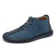 Men Rubber Cap Toe Hand Stitching Lace Up Microfiber Leather Ankle Boots Men Rubber Cap Toe Hand Stitching Lace Up Microfiber Leather Ankle Boots