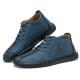 Men Rubber Cap Toe Hand Stitching Lace Up Microfiber Leather Ankle Boots Men Rubber Cap Toe Hand Stitching Lace Up Microfiber Leather Ankle Boots