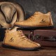 Men Rubber Cap Toe Hand Stitching Lace Up Microfiber Leather Ankle Boots Men Rubber Cap Toe Hand Stitching Lace Up Microfiber Leather Ankle Boots