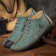 Men Rubber Cap Toe Hand Stitching Lace Up Microfiber Leather Ankle Boots Men Rubber Cap Toe Hand Stitching Lace Up Microfiber Leather Ankle Boots