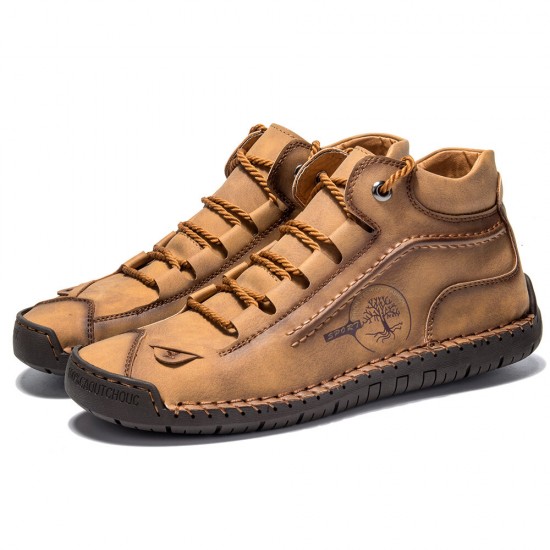 Menico Men Hand Stitching Leather Non Slip Comfy Ankle Boots Menico Men Hand Stitching Leather Non Slip Comfy Ankle Boots