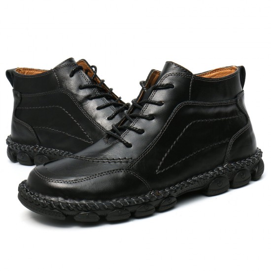 Men Cow Leather Non Slip Hand Stitching Casual Outdoor Boots Men Cow Leather Non Slip Hand Stitching Casual Outdoor Boots
