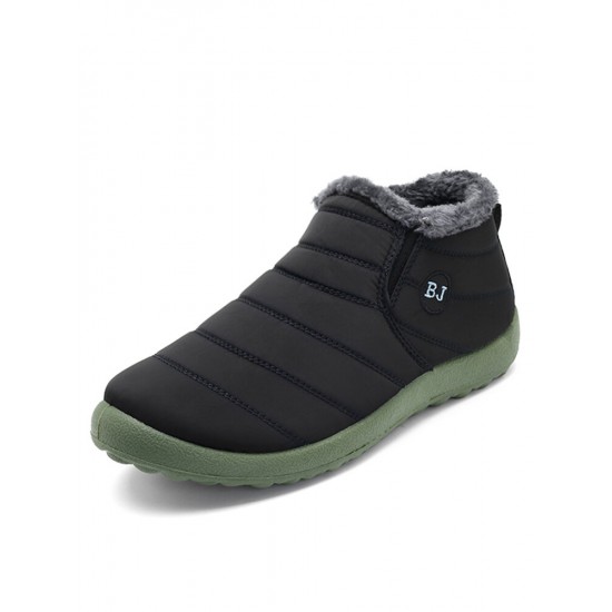 Men Waterproof Warm Fur Lining Letter Slip On Ankle Boots Men Waterproof Warm Fur Lining Letter Slip On Ankle Boots