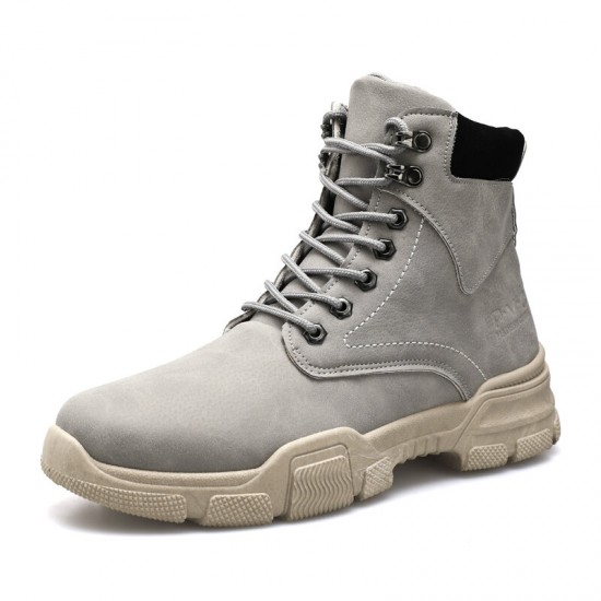 Men Stylish Microfiber Leather Lace Up Casual Ankle Boots Men Stylish Microfiber Leather Lace Up Casual Ankle Boots