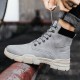 Men Stylish Microfiber Leather Lace Up Casual Ankle Boots Men Stylish Microfiber Leather Lace Up Casual Ankle Boots