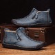 Men Hand Stitching Leather Non Slip Side Zipper Casual Boots Men Hand Stitching Leather Non Slip Side Zipper Casual Boots