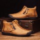 Men Hand Stitching Leather Non Slip Side Zipper Casual Boots Men Hand Stitching Leather Non Slip Side Zipper Casual Boots