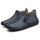 Men Hand Stitching Leather Non Slip Side Zipper Casual Boots Men Hand Stitching Leather Non Slip Side Zipper Casual Boots